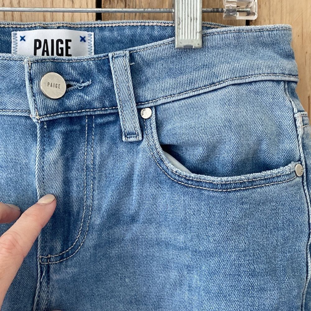 PAIGE Amber Mid Rise Straight Fiesta Destructed Size 25 - Picture 7 of 14